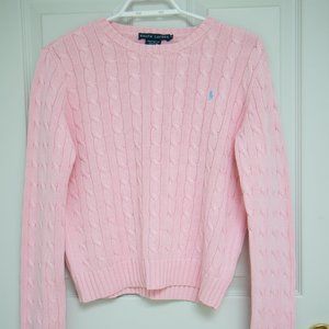 Vintage Ralph Lauren Pink Cable Knit Sweater